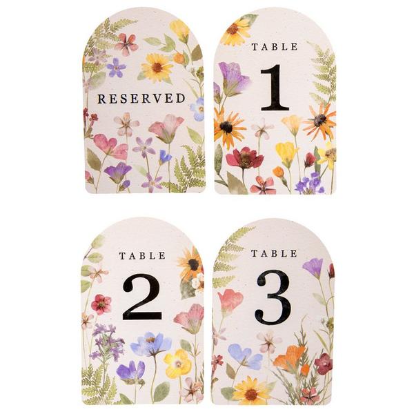 Floral Table Number Cards